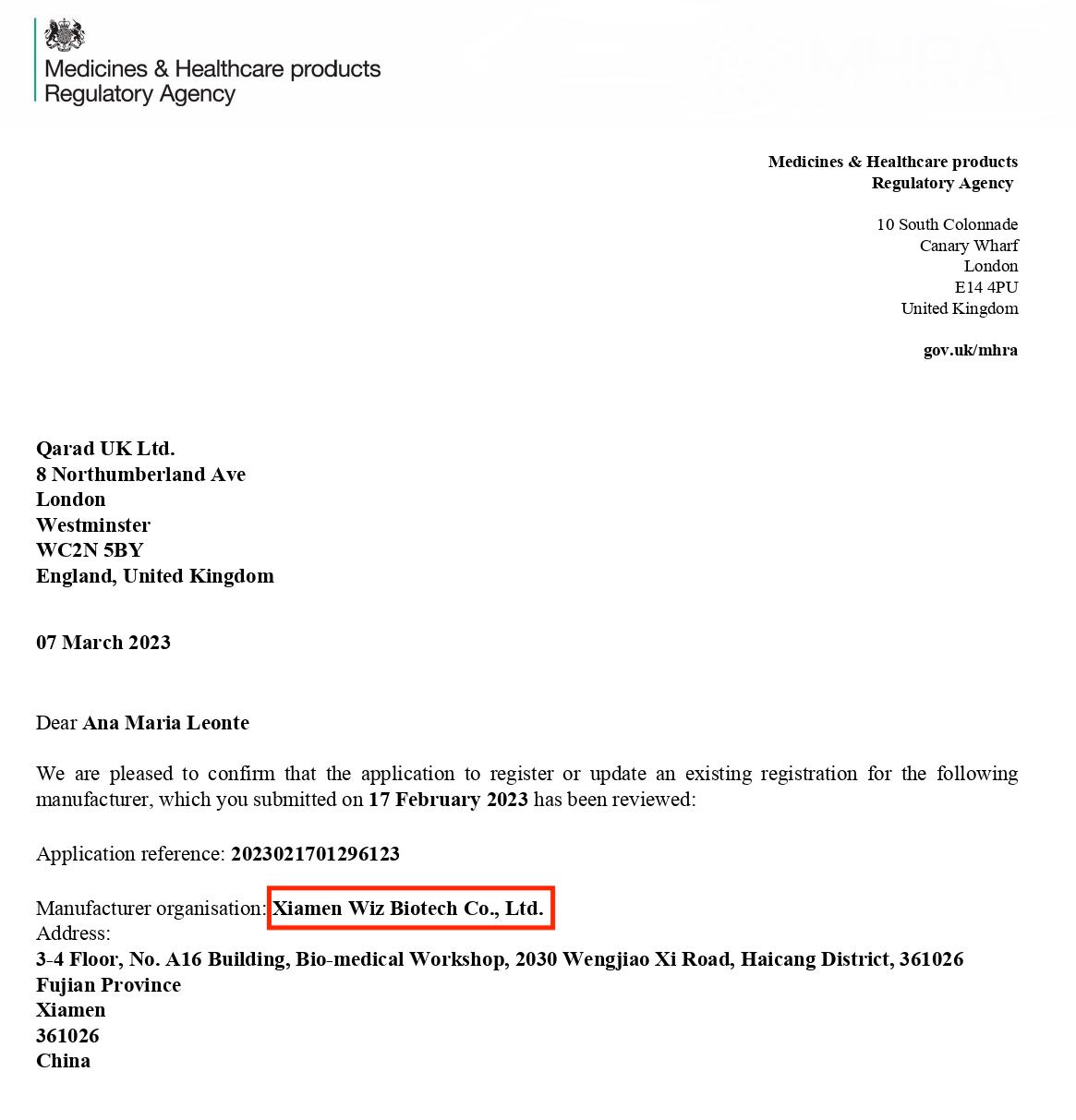 99.99 MHRA Registration Confirmation Letter 57个项目 - 2023021701296123_page-0001.jpg